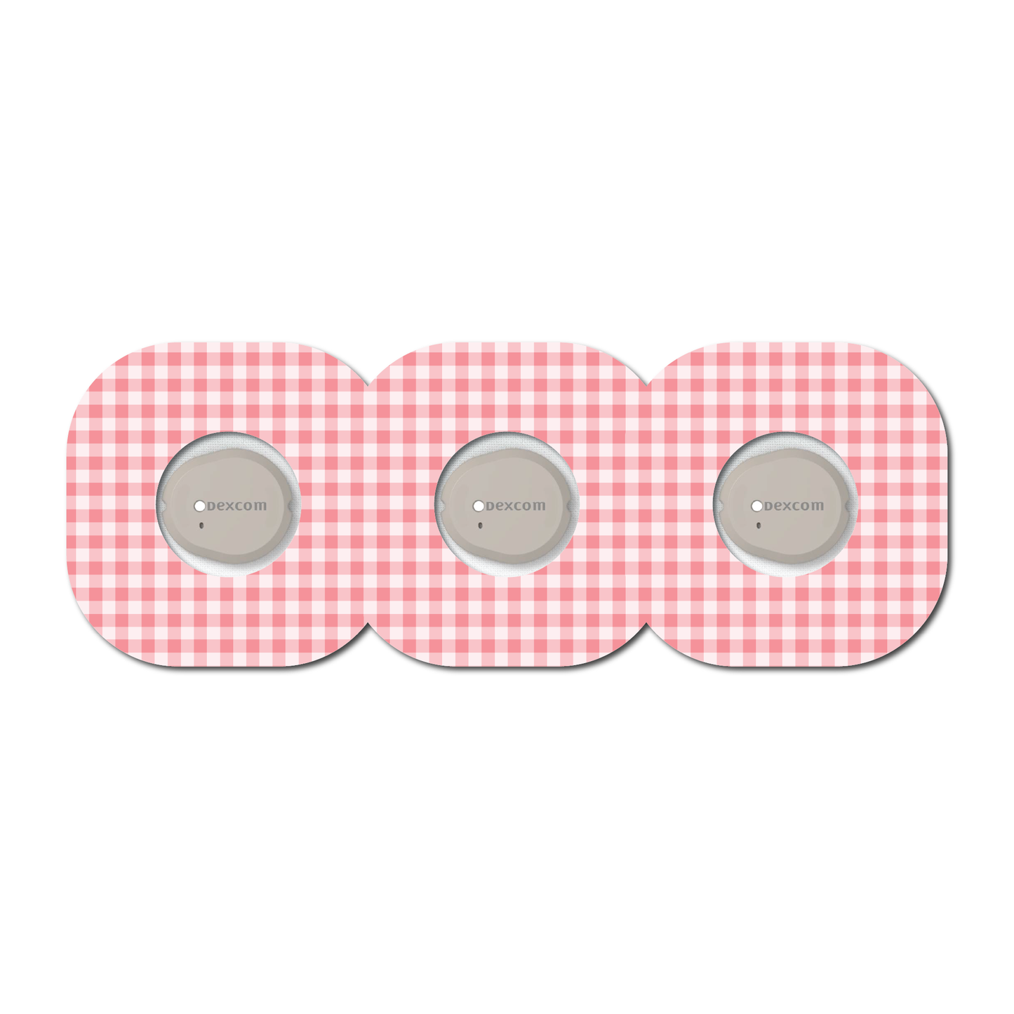 Strawberry Coquette Dark Gingham 3 Pack CGM Patches
