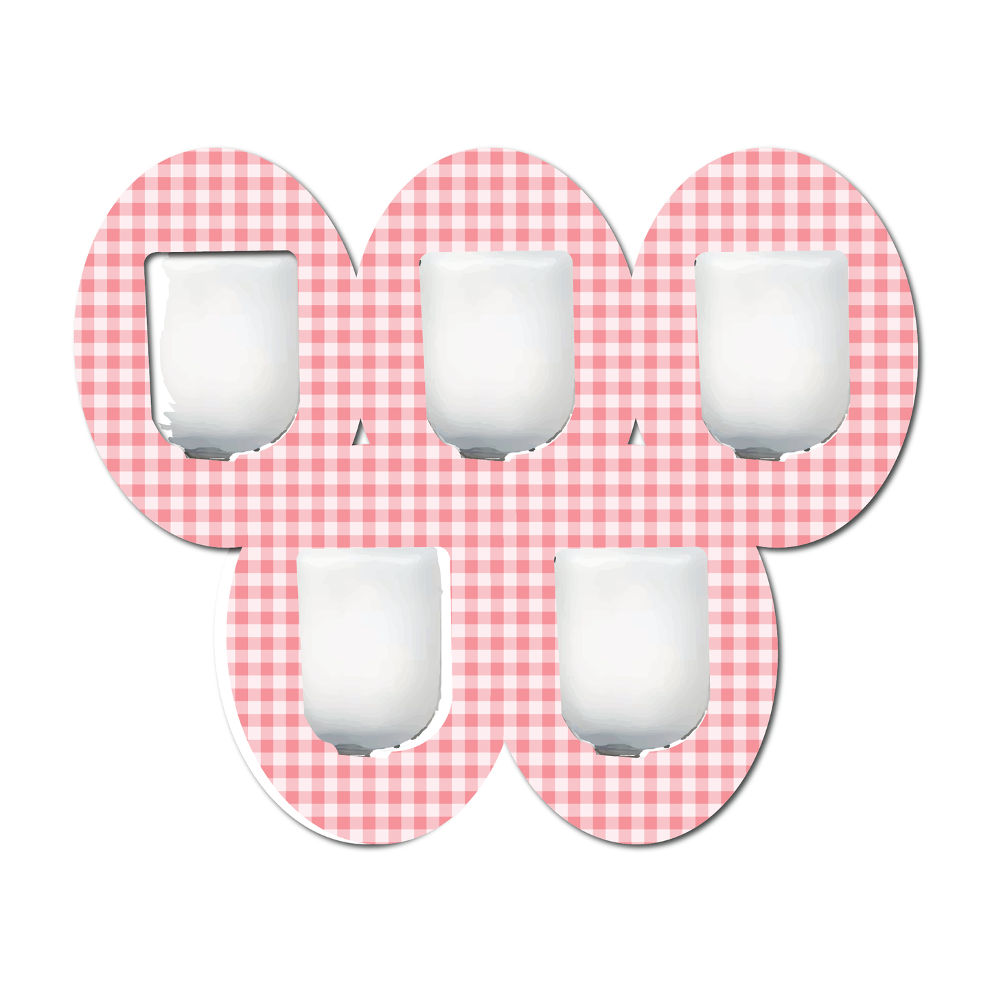 Strawberry Coquette Dark Gingham 5 Pack CGM Patches