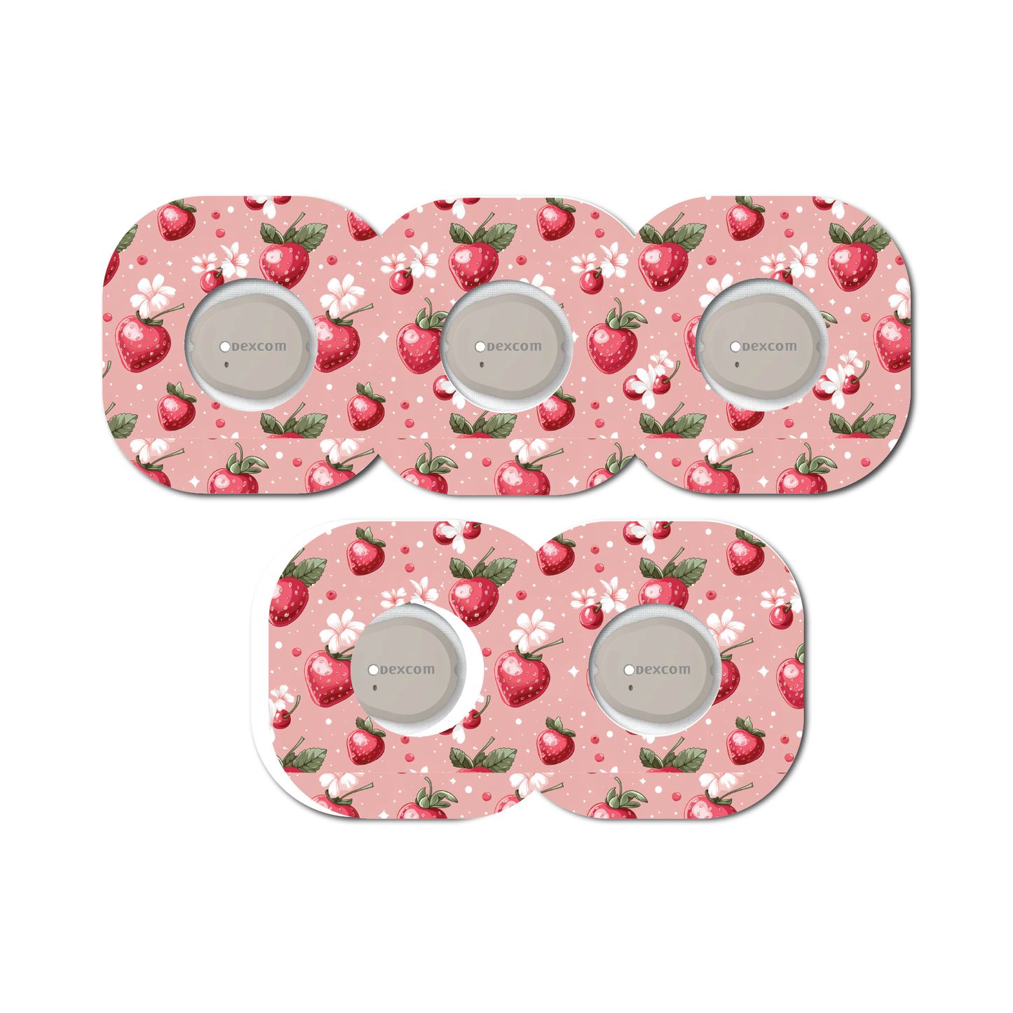 Strawberry Coquette Bloom 5 Pack CGM Patches