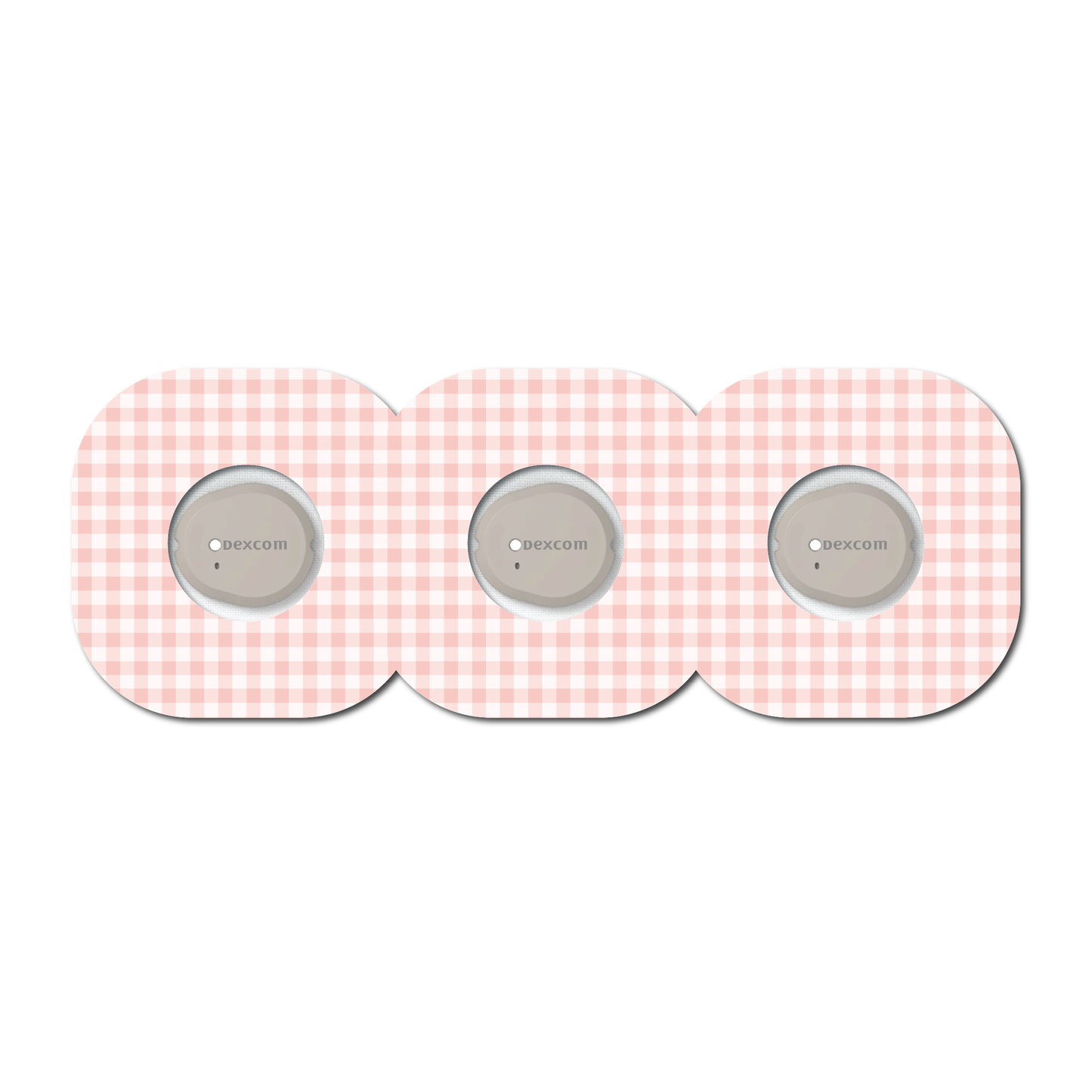 Strawberry Coquette Light Gingham 3 Pack CGM Patches
