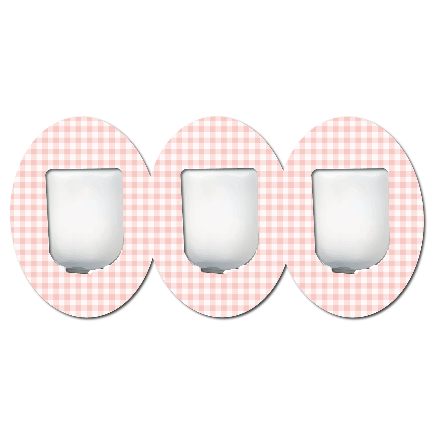 Strawberry Coquette Light Gingham 3 Pack CGM Patches