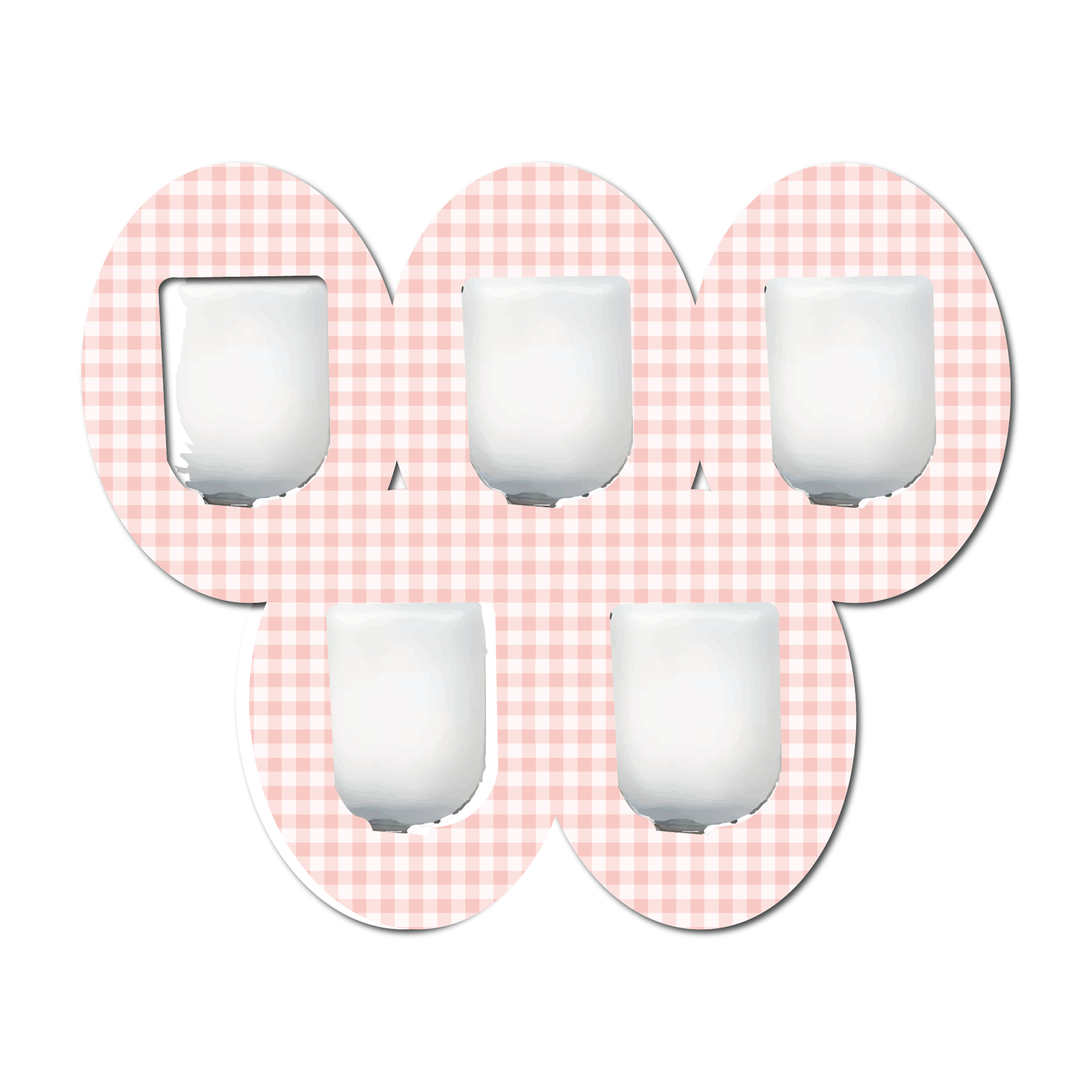 Strawberry Coquette Light Gingham 5 Pack CGM Patches