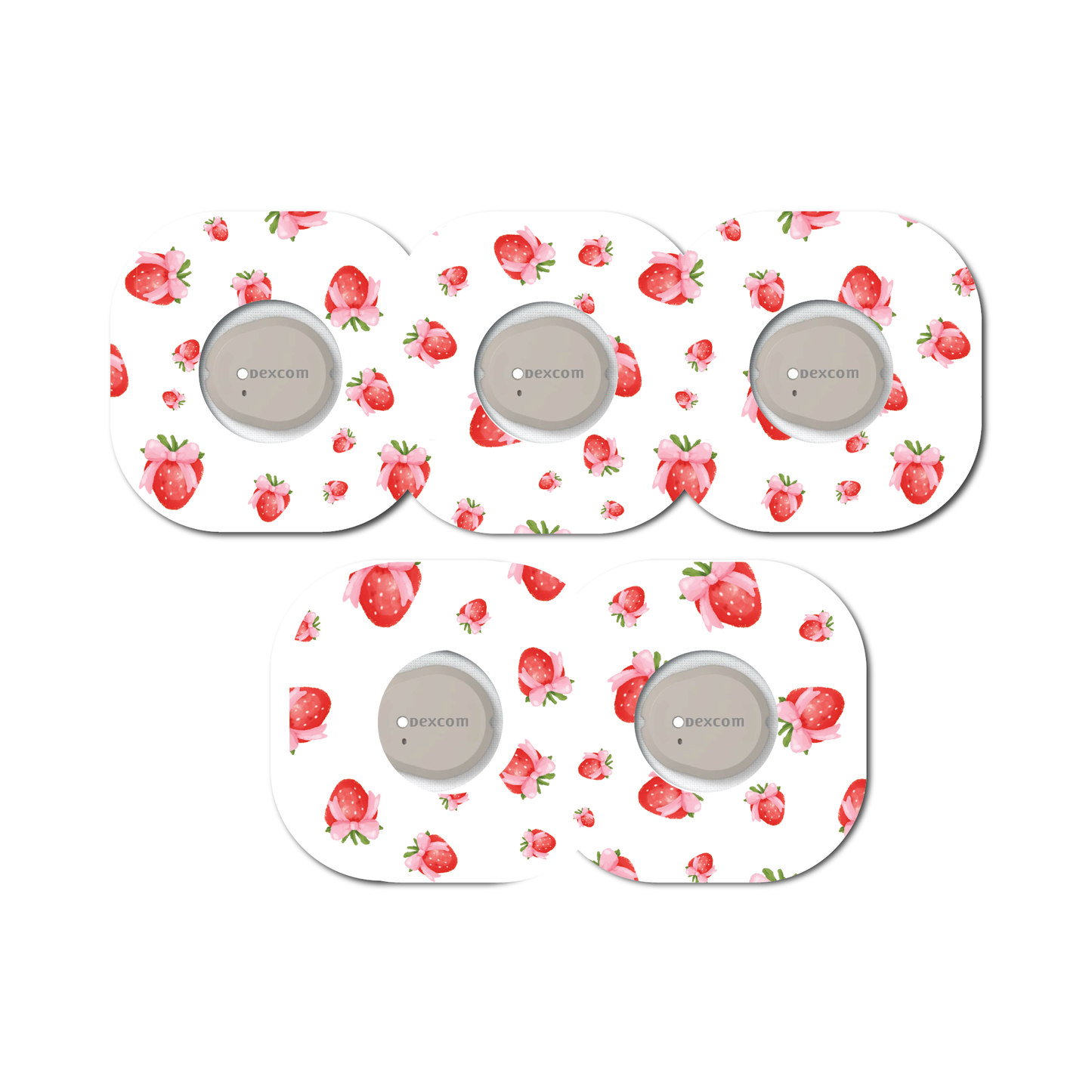 Strawberry Coquette Tossed Berries 5 Pack CGM Patches