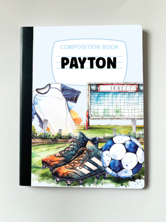 Personalized Composition Notebook - Soccer Scene