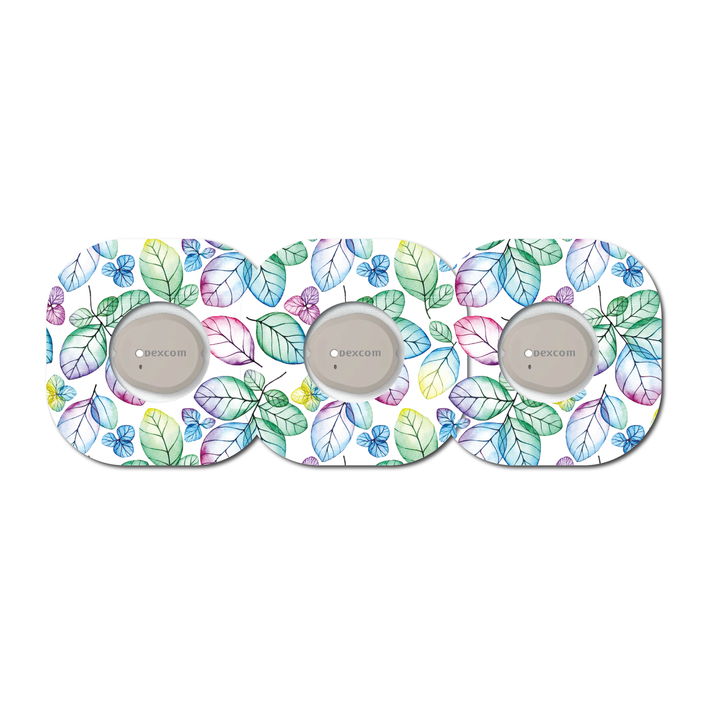 Hydrangea and Leaves 3 Pack CGM Patches