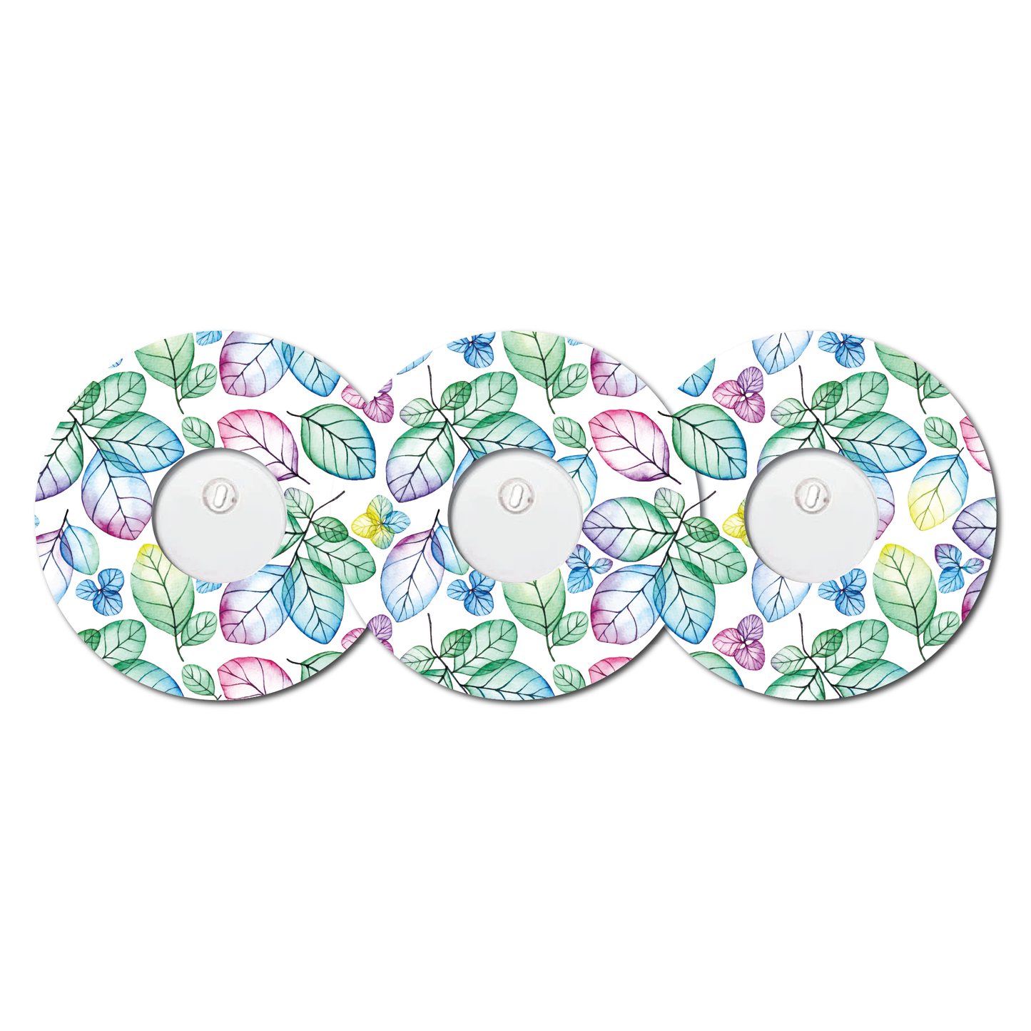 Hydrangea and Leaves 3 Pack CGM Patches