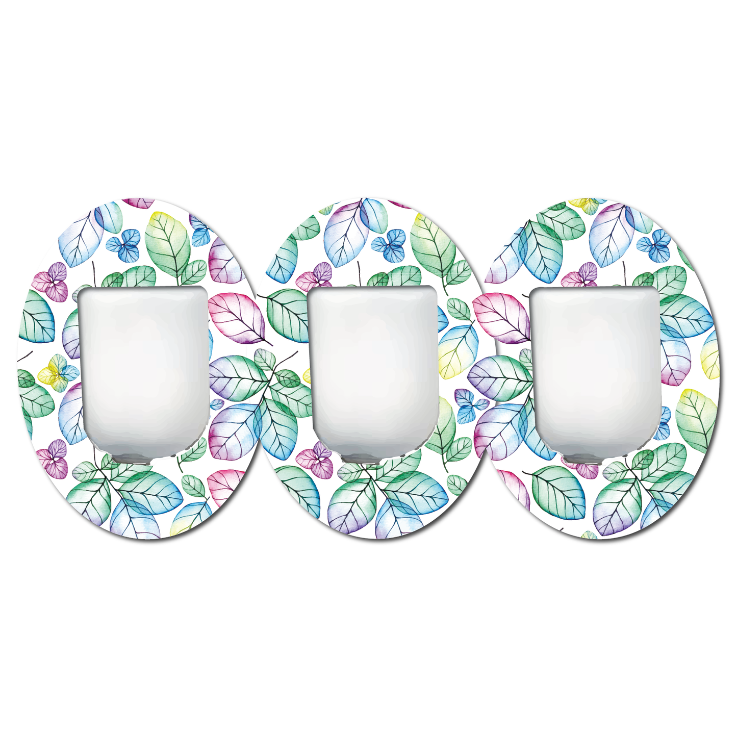 Hydrangea and Leaves 3 Pack CGM Patches