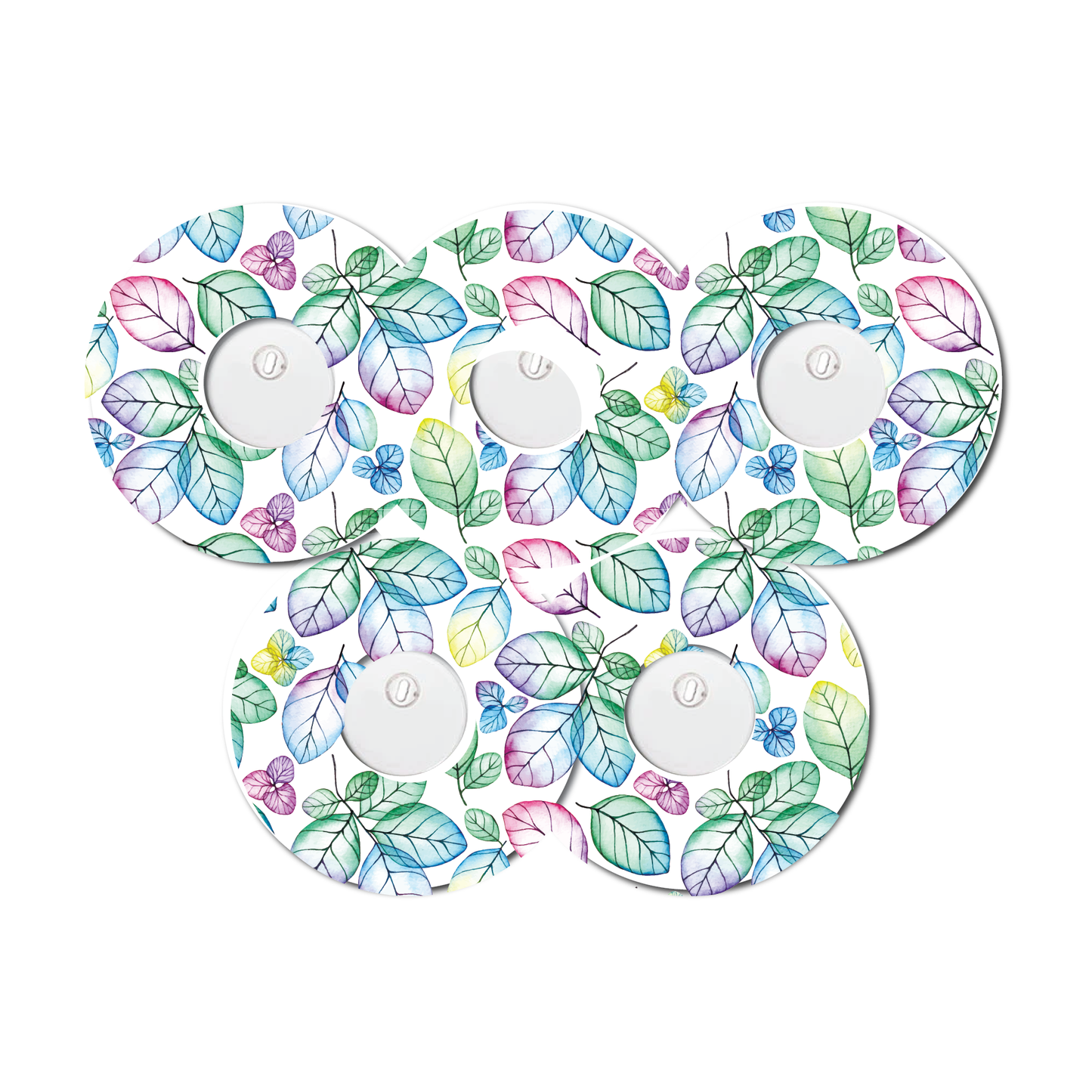 Hydrangea and Leaves 5 Pack CGM Patches