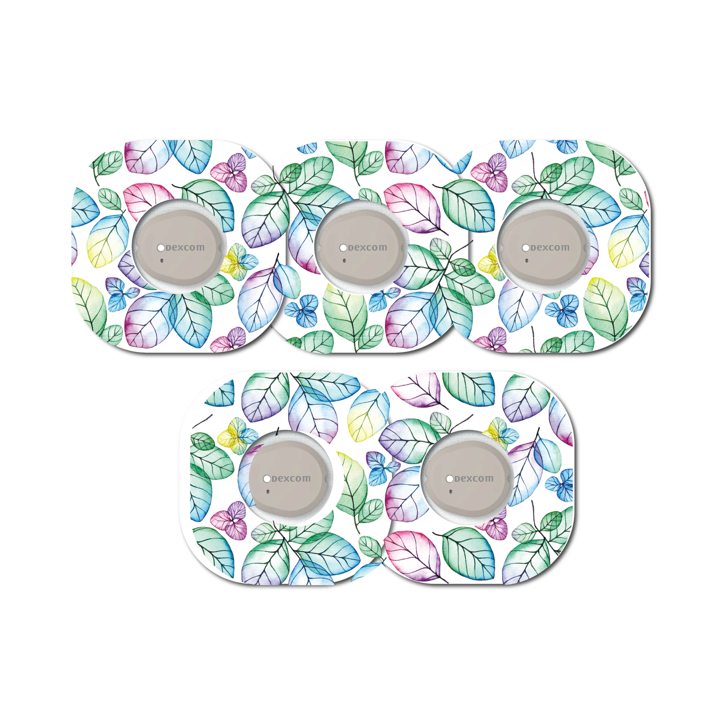 Hydrangea and Leaves 5 Pack CGM Patches