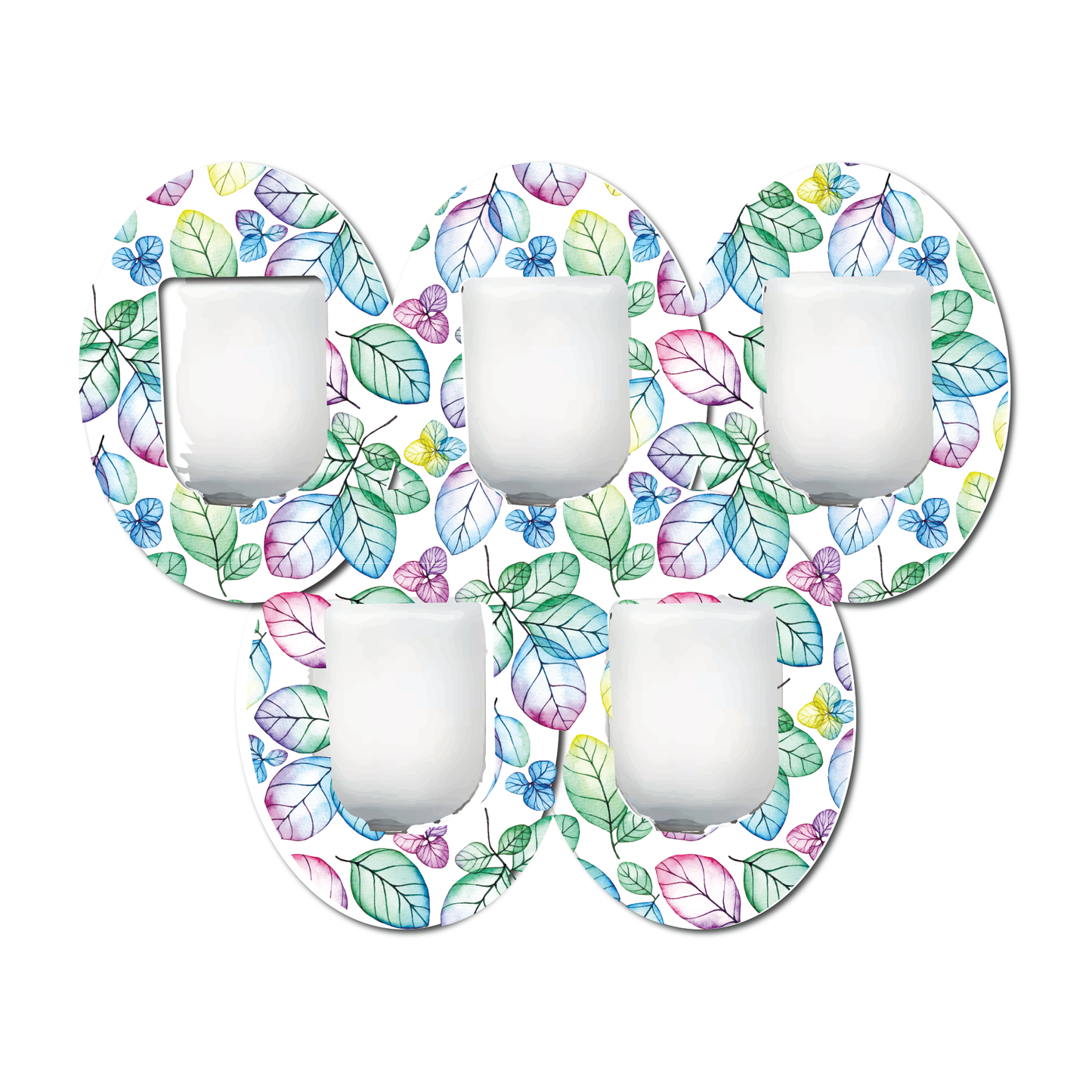 Hydrangea and Leaves 5 Pack CGM Patches