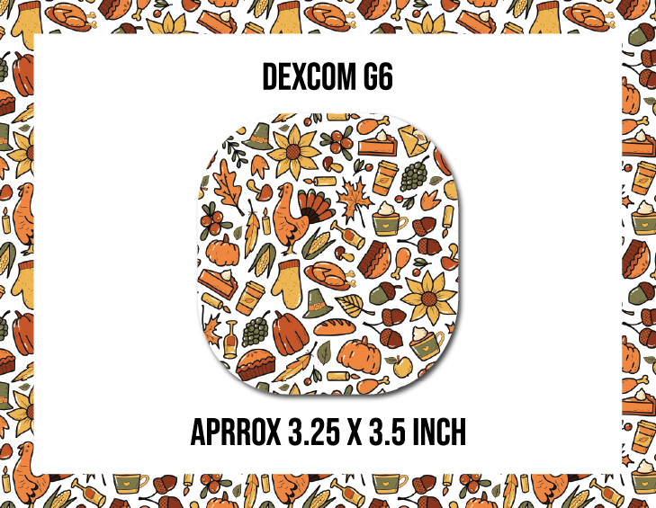 Thanksgiving Doodle CGM Decorative Over Patch (No Hole)