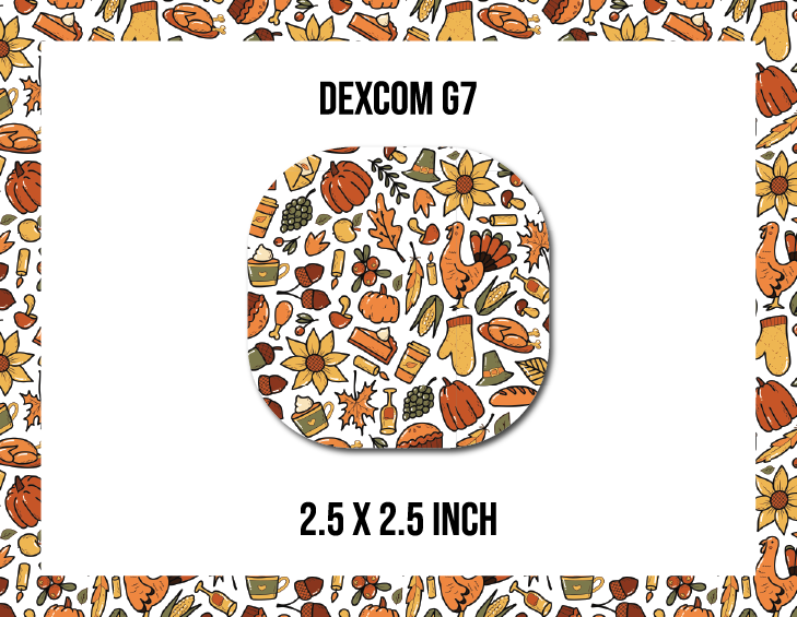Thanksgiving Doodle CGM Decorative Over Patch (No Hole)