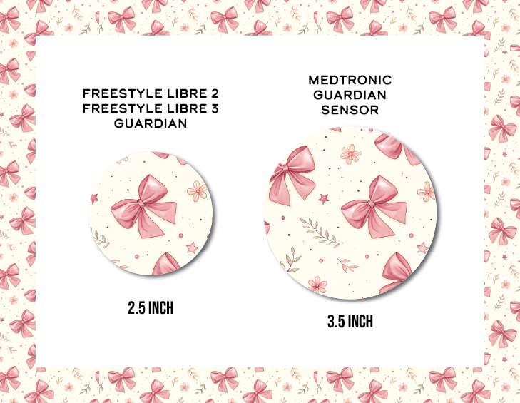 Coquette Hearts and Bows CGM Decorative Over Patch (No Hole)