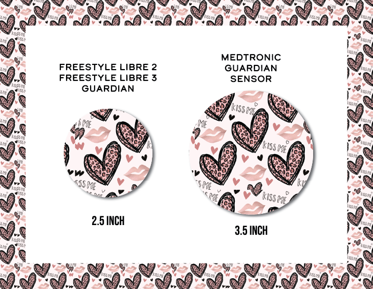 Leopard Hearts CGM Decorative Over Patch (No Hole)