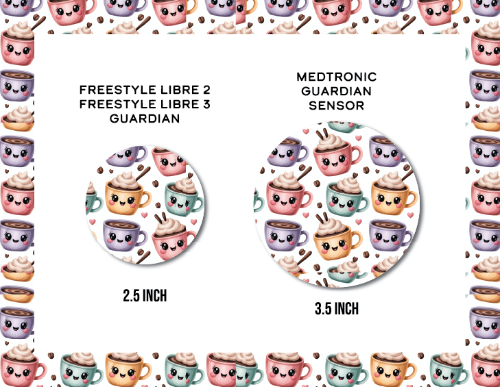 Coffee Kawaii CGM Decorative Over Patch (No Hole)