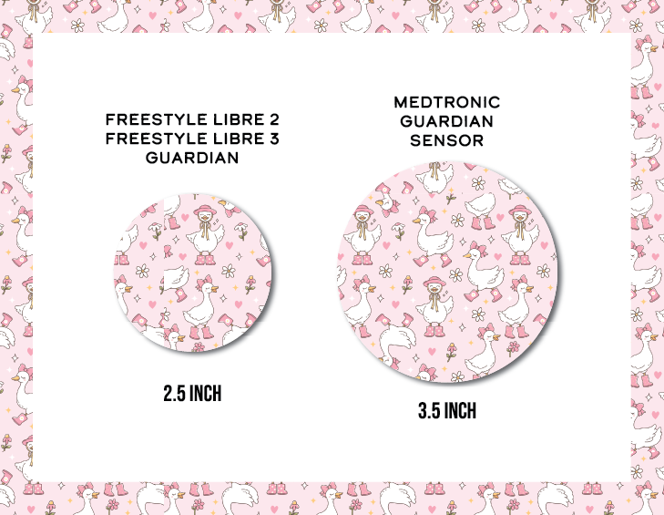 Silly Goose on Pink CGM Decorative Over Patch (No Hole)