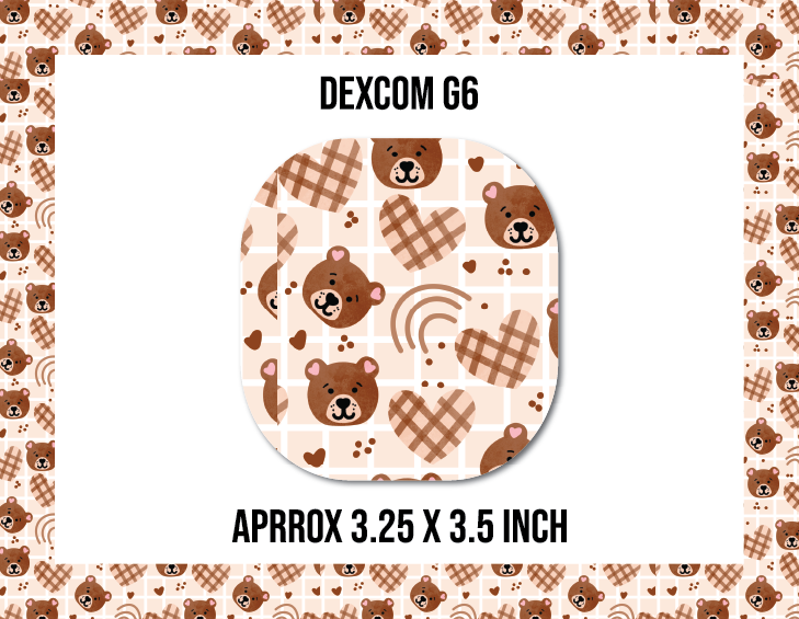 Bear Heart CGM Decorative Over Patch (No Hole)