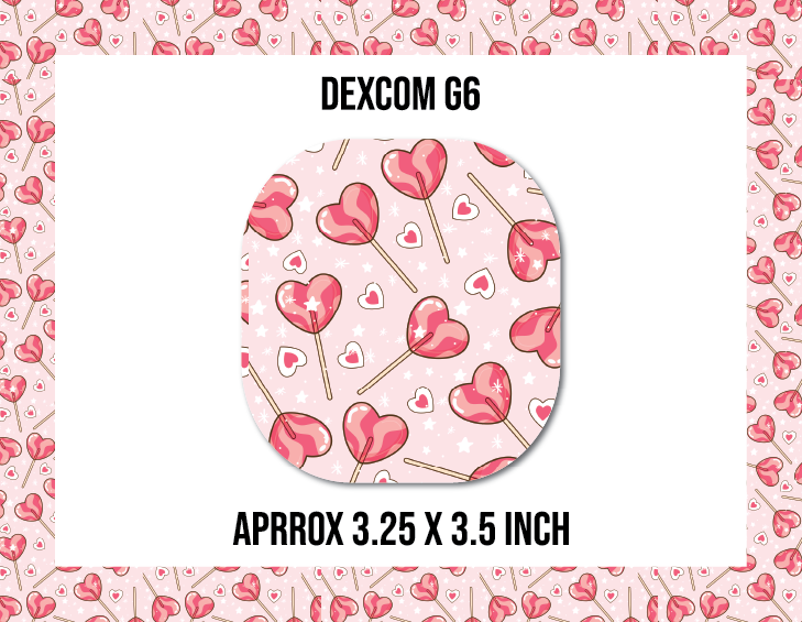 Heart Lollipops CGM Decorative Over Patch (No Hole)