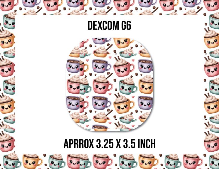 Coffee Kawaii CGM Decorative Over Patch (No Hole)