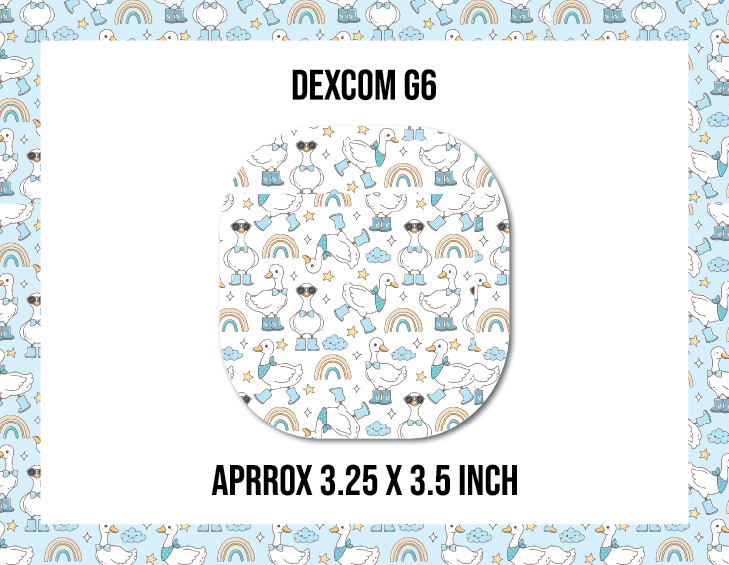 Silly Goose White and Blue CGM Decorative Over Patch (No Hole)