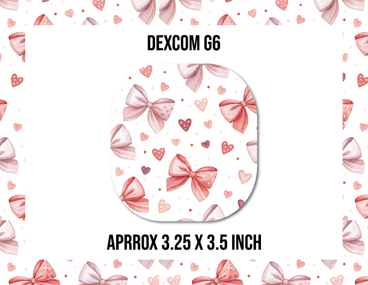 Pink and Red Coquette Bows CGM Decorative Over Patch (No Hole)