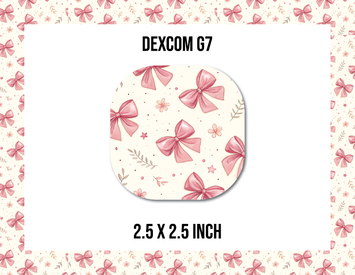 Coquette Hearts and Bows CGM Decorative Over Patch (No Hole)