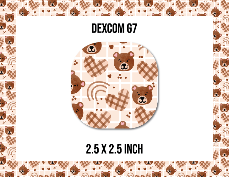 Bear Heart CGM Decorative Over Patch (No Hole)