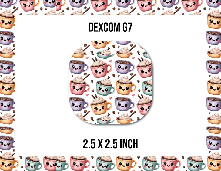 Coffee Kawaii CGM Decorative Over Patch (No Hole)