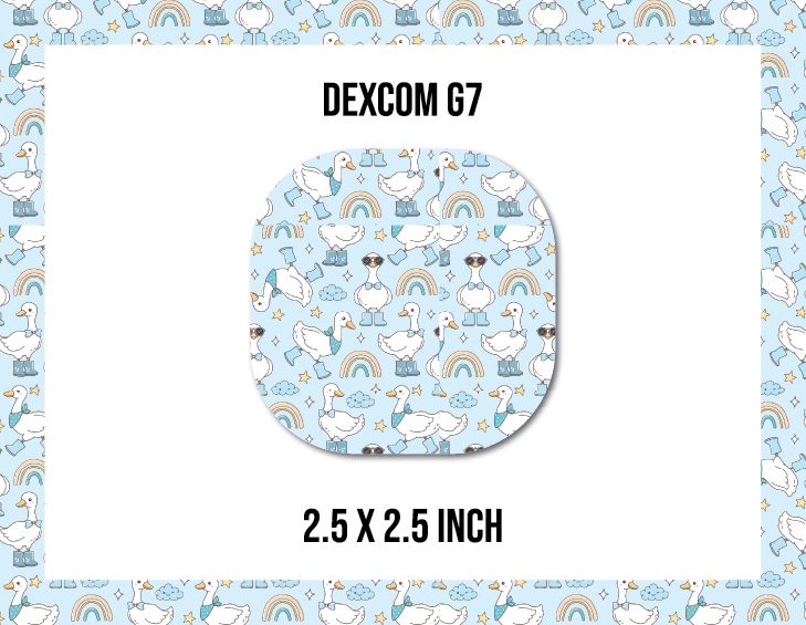 Silly Goose on Blue CGM Decorative Over Patch (No Hole)