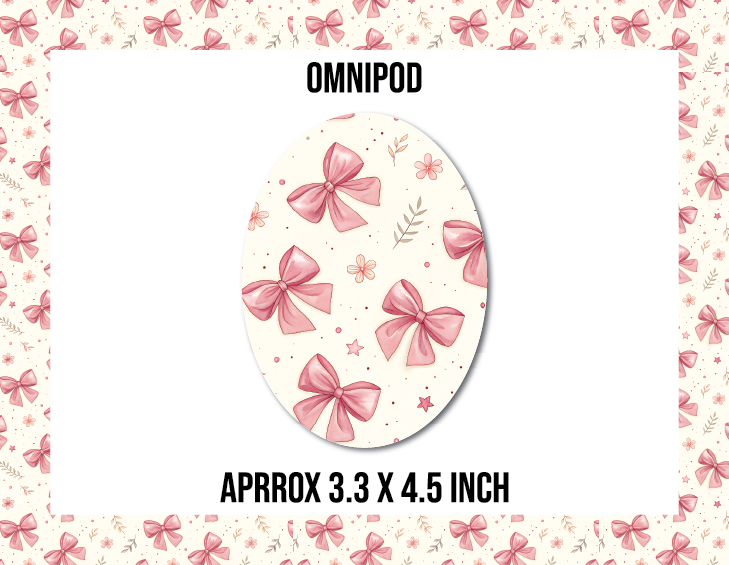 Coquette Hearts and Bows CGM Decorative Over Patch (No Hole)