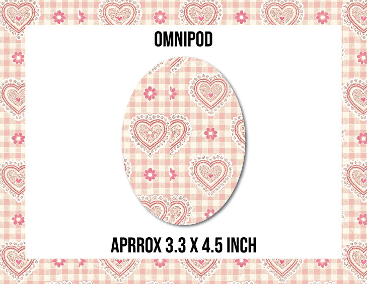 Gingham Hearts CGM Decorative Over Patch (No Hole)