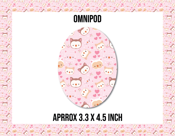 Pink Love Kittens CGM Decorative Over Patch (No Hole)