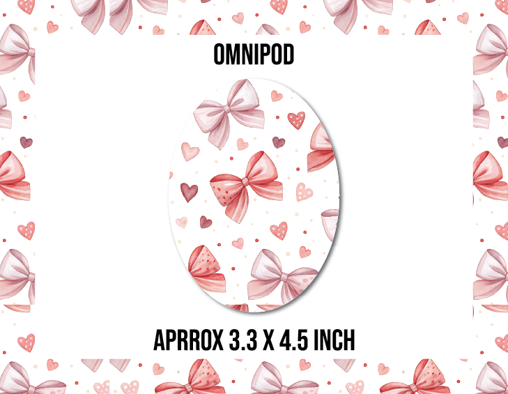 Pink and Red Coquette Bows CGM Decorative Over Patch (No Hole)