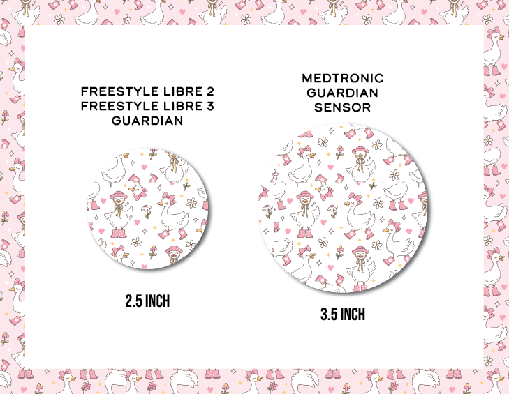 Silly Goose White and Pink CGM Decorative Over Patch (No Hole)