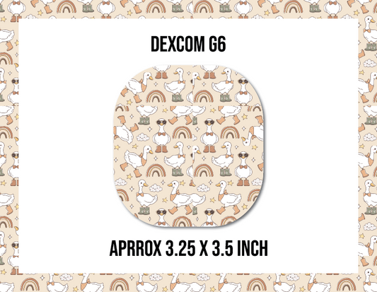 Silly Goose on Tan CGM Decorative Over Patch (No Hole)
