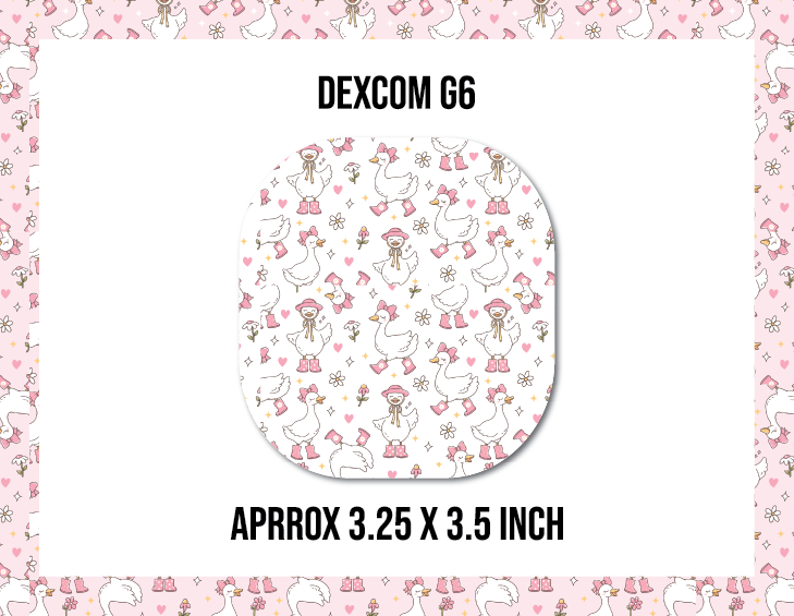 Silly Goose White and Pink CGM Decorative Over Patch (No Hole)