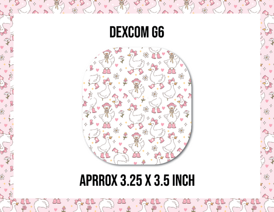 Silly Goose White and Pink CGM Decorative Over Patch (No Hole)