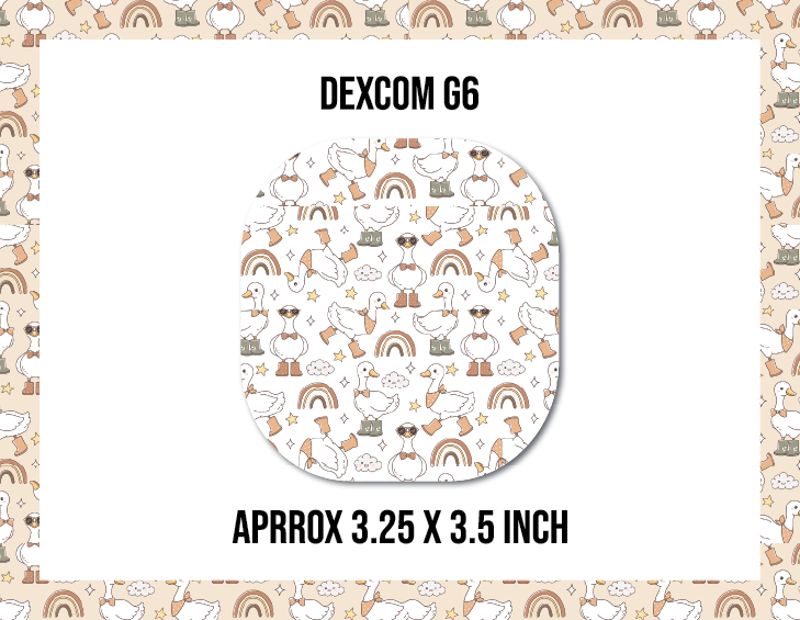 Silly Goose White and Tan CGM Decorative Over Patch (No Hole)