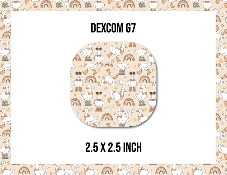 Silly Goose on Tan CGM Decorative Over Patch (No Hole)