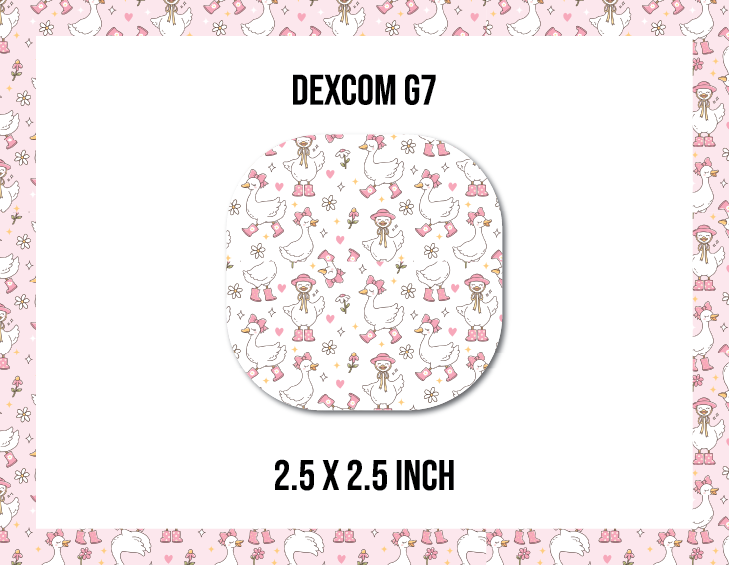 Silly Goose White and Pink CGM Decorative Over Patch (No Hole)