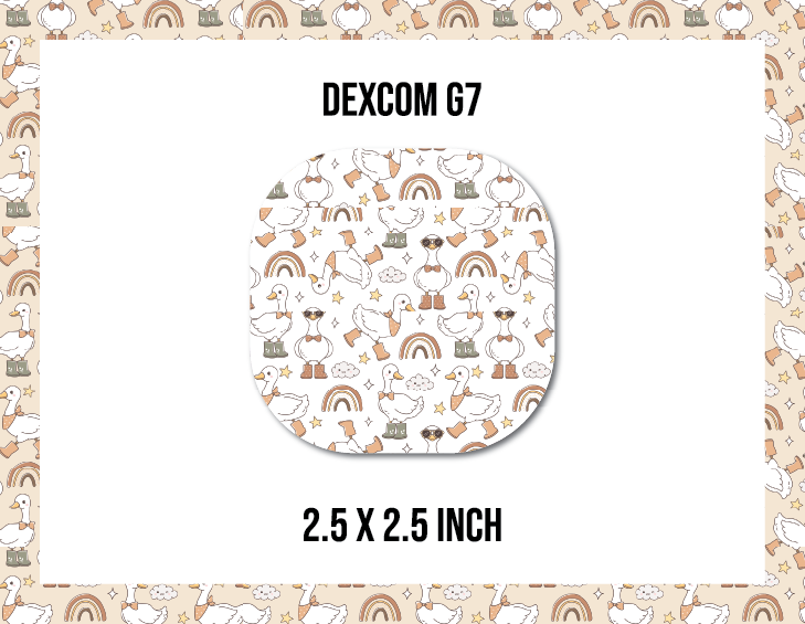 Silly Goose White and Tan CGM Decorative Over Patch (No Hole)