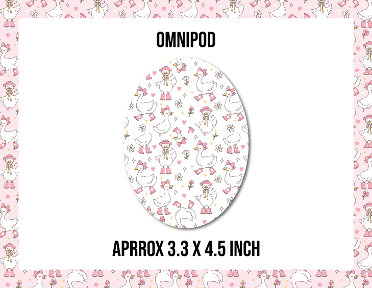 Silly Goose White and Pink CGM Decorative Over Patch (No Hole)