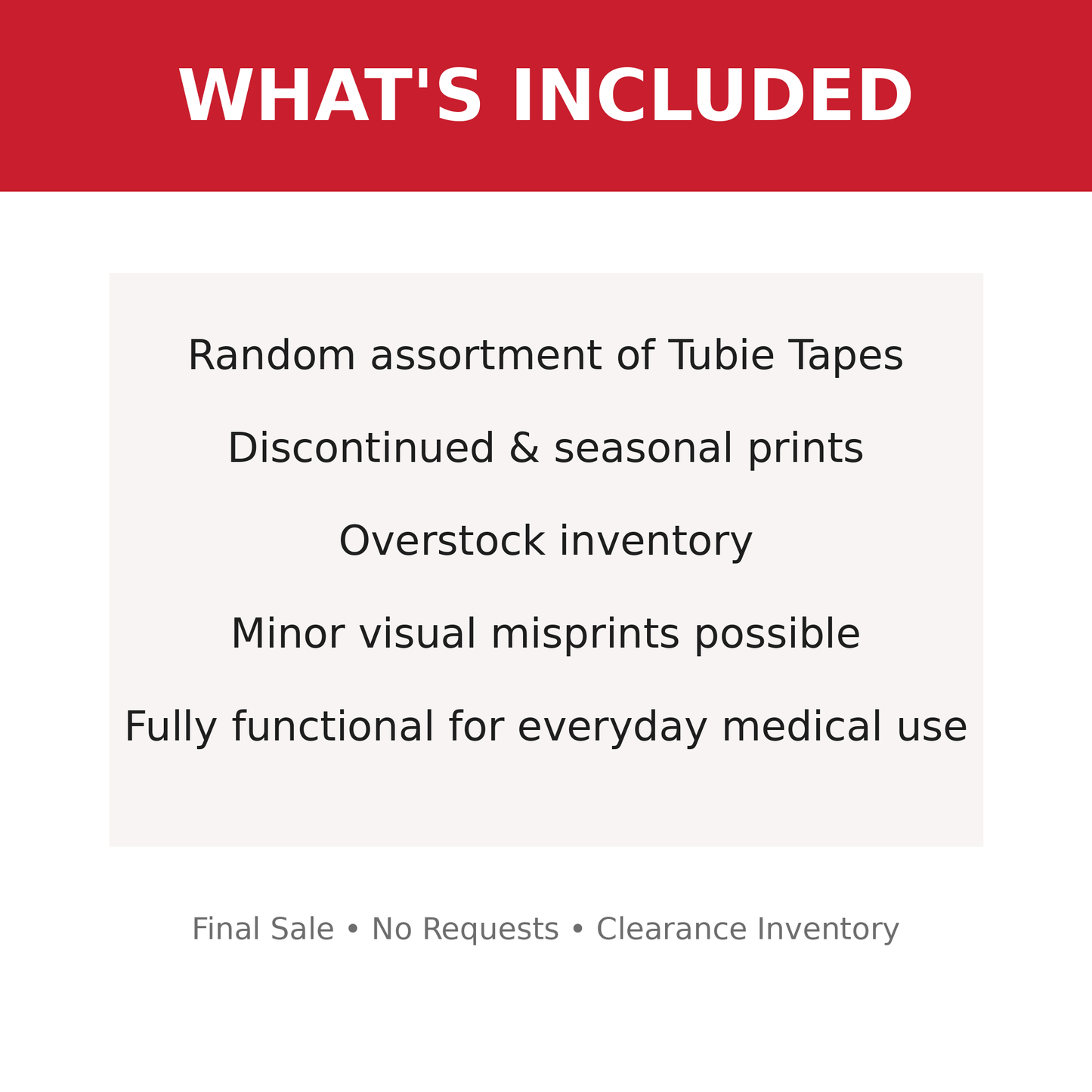 Mystery Clearance Tubie Tape Pack – Up to 60% Off (8 or 12 Pack)