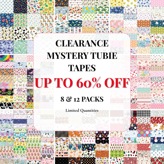 Mystery Clearance Tubie Tape Pack – Up to 60% Off (8 or 12 Pack)