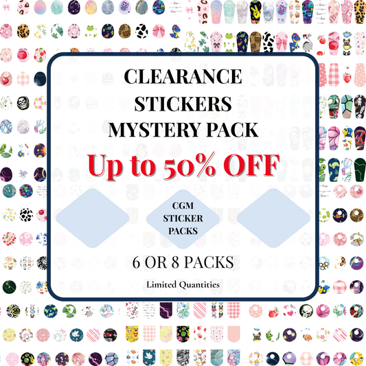 CGM Stickers Clearance – 6 or 8 Pack | Mystery Retired Designs | Up to 50% Off