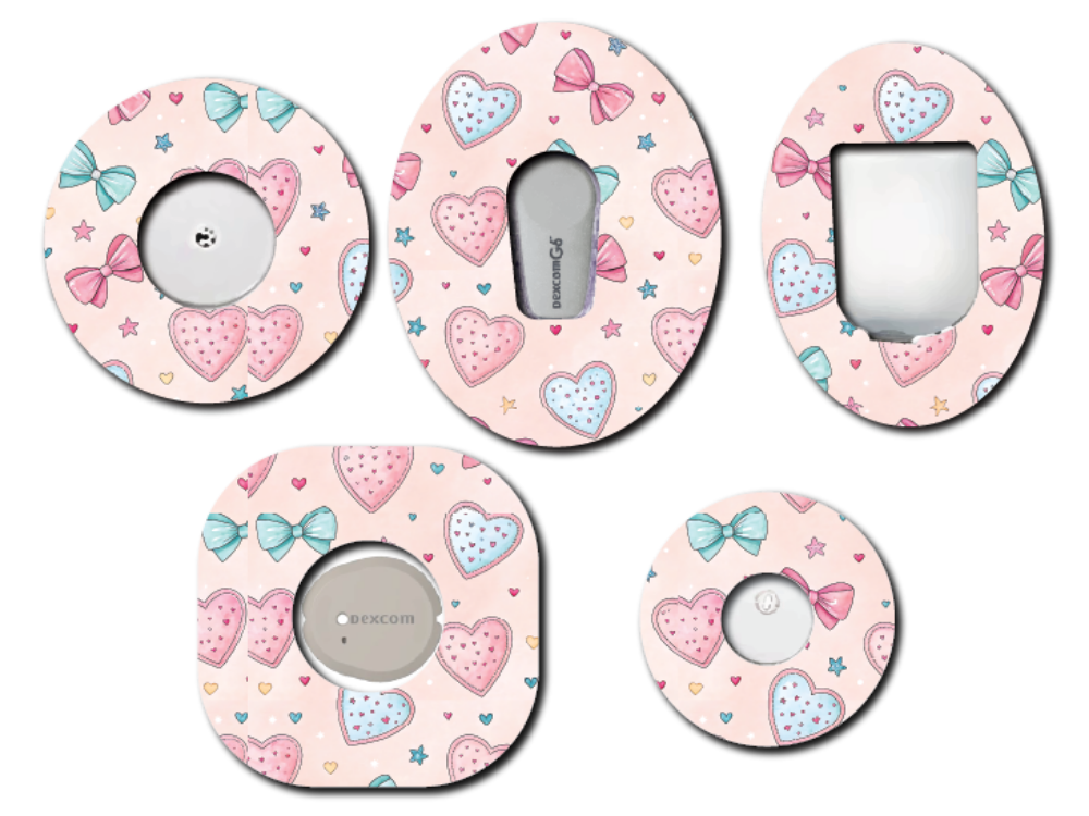 Bows and Hearts CGM Patch