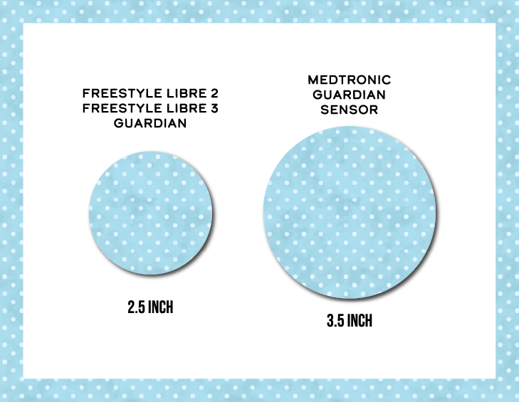 Polka Dot Aquablue CGM Decorative Over Patch (No Hole)