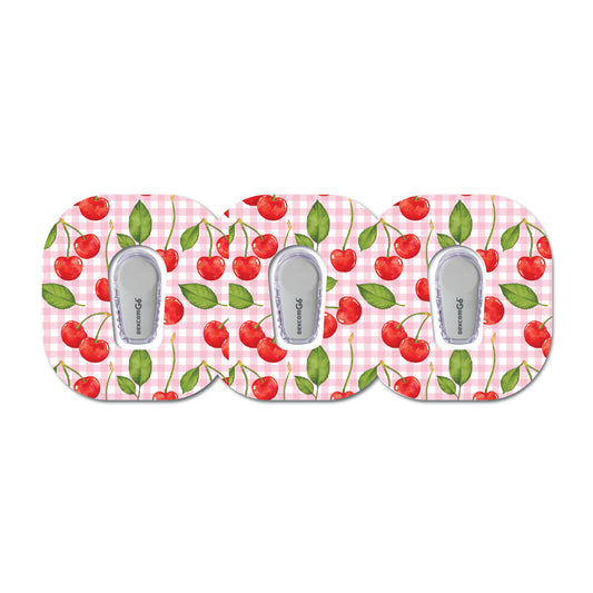 Cherry Plaid Coquette 3 Pack CGM Patches