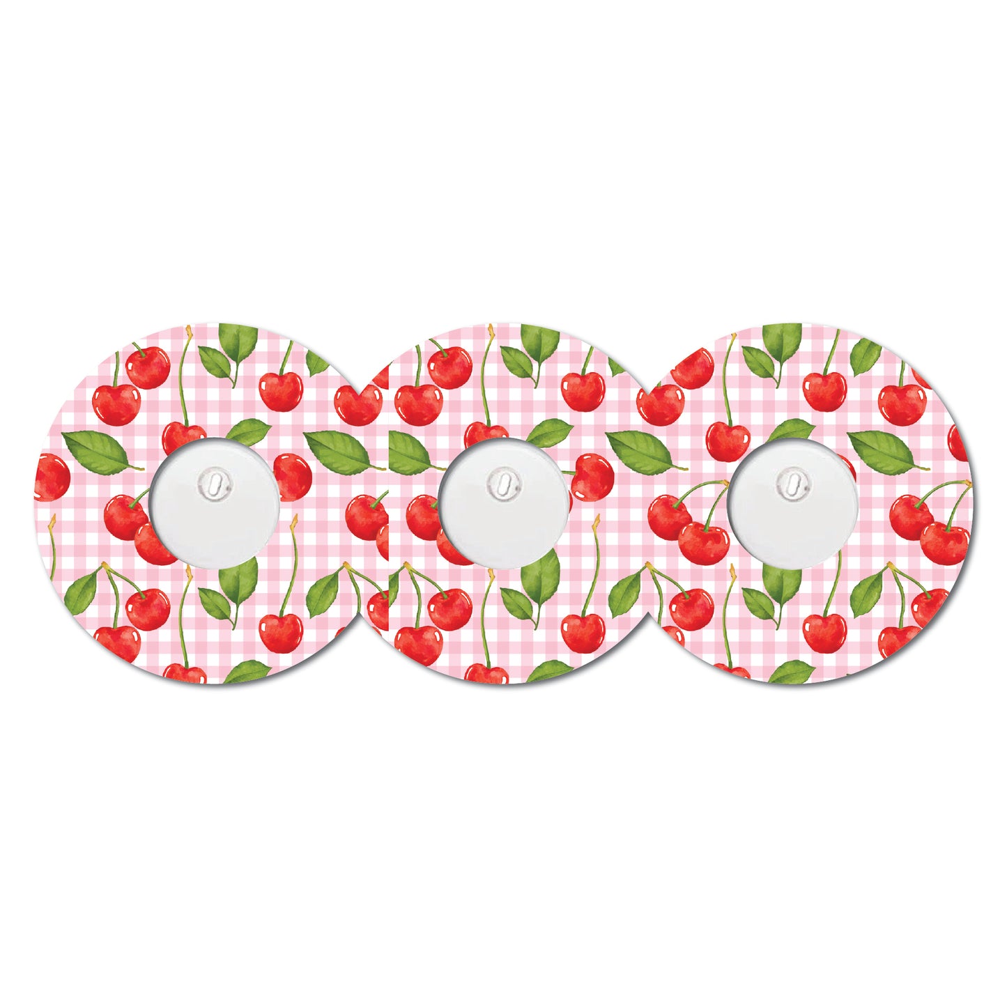 Cherry Plaid Coquette 3 Pack CGM Patches