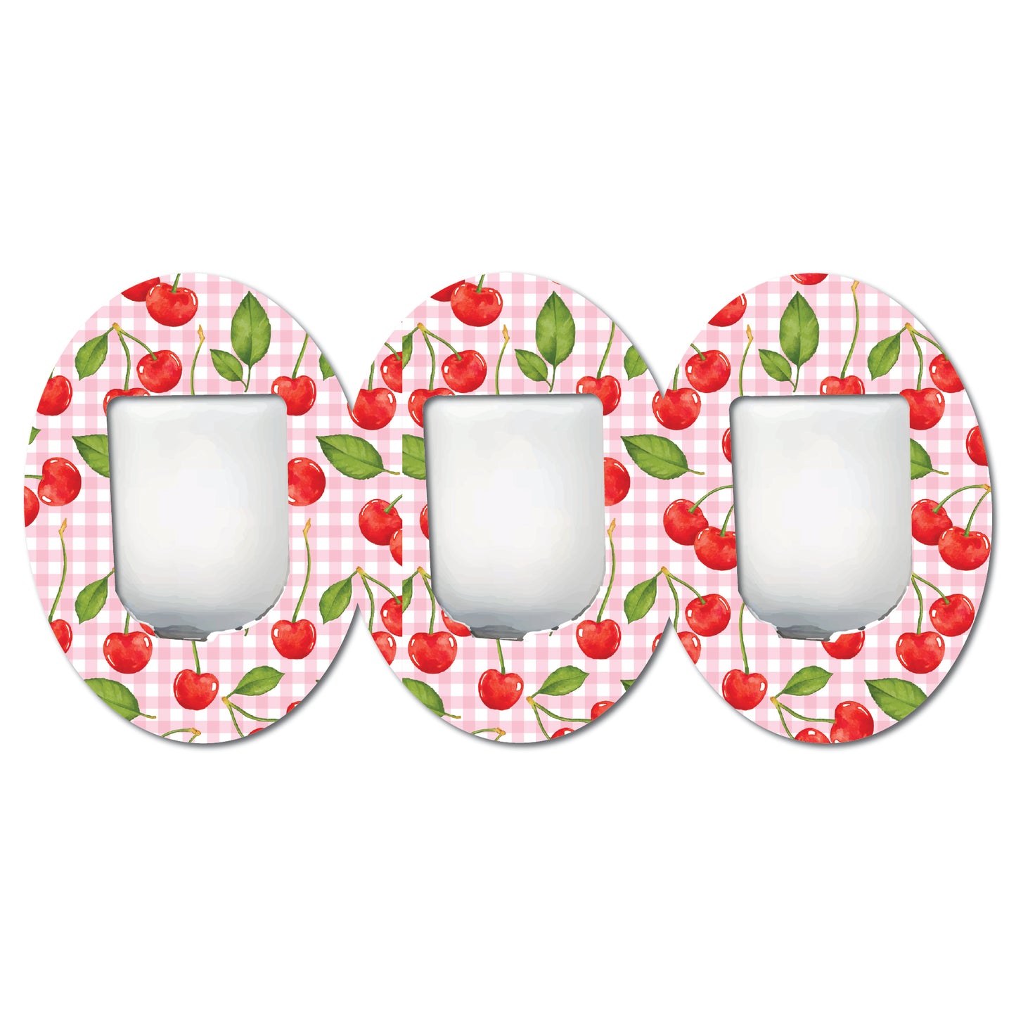 Cherry Plaid Coquette 3 Pack CGM Patches